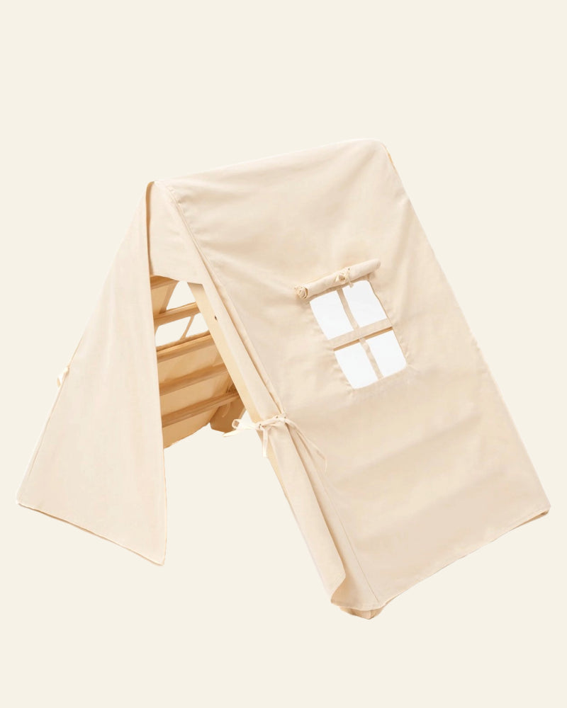 Houten Klimrek Pikler klimdriehoek met trap/glijbaan + Gratis speeltent